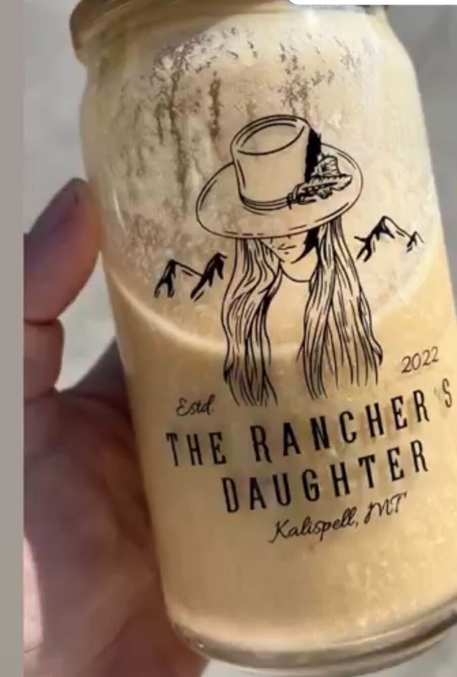 The Rancher's Daughter Glass Can w/Lid and Straw