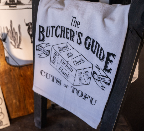 Tofu Butcher's Diagram Cotton Kitchen Towel - The Coin Laundry