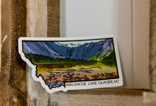 Avalanche Lake, Glacier Park, Montana Sticker