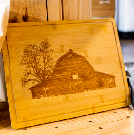 11x14 Barn Cutting Board KLM