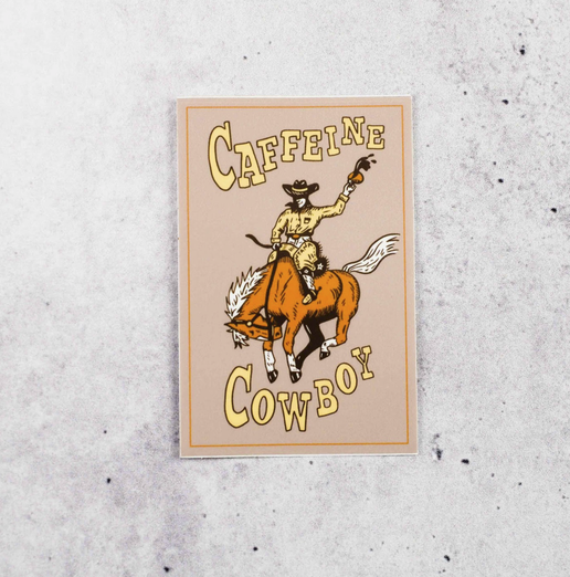 Caffeine Cowboy Sticker